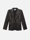 Frame The Peak Lapel Leather Blazer In Black