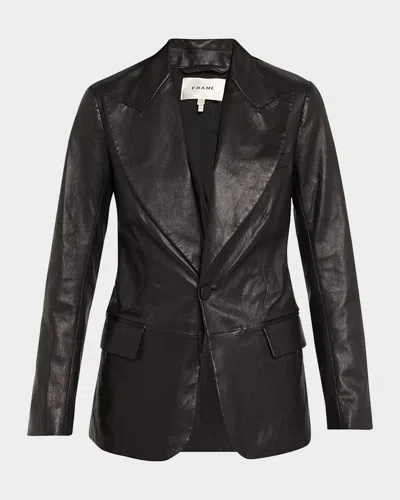 FRAME THE PEAK LAPEL LEATHER BLAZER