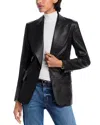 Frame The Peak Lapel Leather Jacket In Black