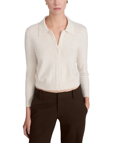 Frame The Pearl Embellished Wool & Cashmere Cardigan In Neutral