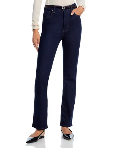 Frame The Pencil Crop High Rise Jeans In Rinse In Blue