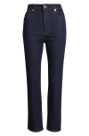 Frame The Pencil Crop High Waist Ankle Slim Straight Leg Jeans In Blue