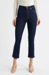 Frame The Pencil Crop High Waist Ankle Slim Straight Leg Jeans In Blue