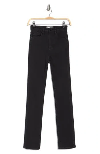 Frame The Pencil Crop High Waist Slim Straight Leg Jeans In Black