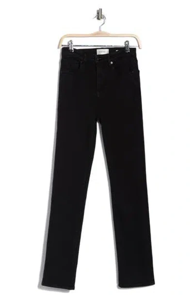 Frame The Pencil Crop High Waist Slim Straight Leg Jeans In Black