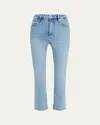 Frame The Pencil Crop High Waist Ankle Slim Straight Leg Jeans In Blue