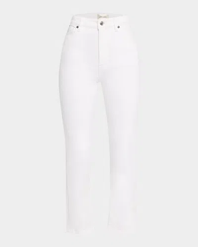 Frame The Pencil Crop High Waist Ankle Slim Straight Leg Jeans In White