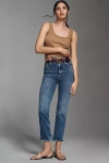 Frame The Pencil High-rise Crop Straight Jeans In Blue