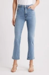 Frame Le High Straight Cropped High-rise Straight-leg Jeans In Light Denim
