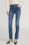 Frame The Pencil High Waist Slim Straight Leg Jeans In Blue