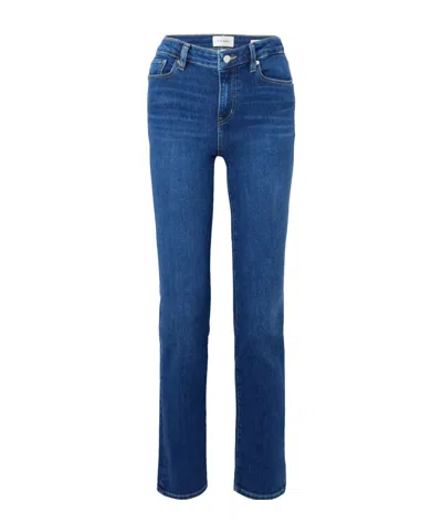 Frame The Pencil High-waisted Jeans In Blue