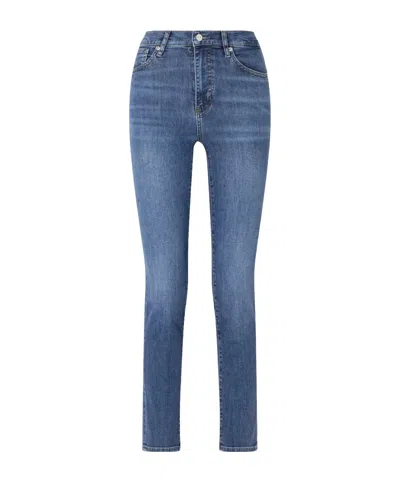 Frame The Pencil High-waisted Jeans In Blue