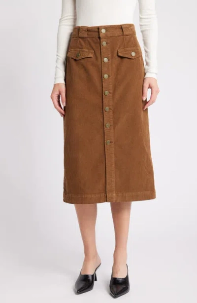 Frame The Penelope Stretch Corduroy Skirt In Toast