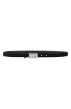 Frame Leather Petit Simple Art Deco Belt In Black