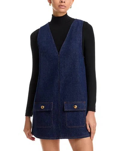 Frame The Pinafore Dress In Blue