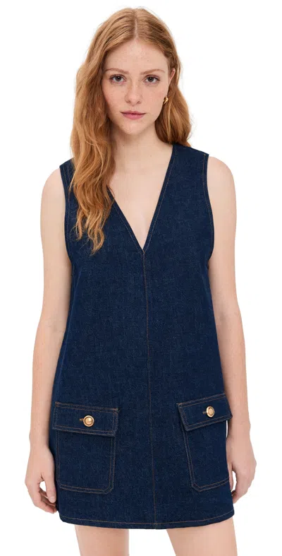 Frame The Pinafore Dress Alchemy In Blue