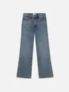 Frame Cropped High-rise Bootcut Jeans In Blue