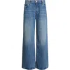 Frame The Pixie Gray Wide Leg Jeans In Blue