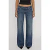 Frame The Pixie Gray Wide Leg Jeans In Blue