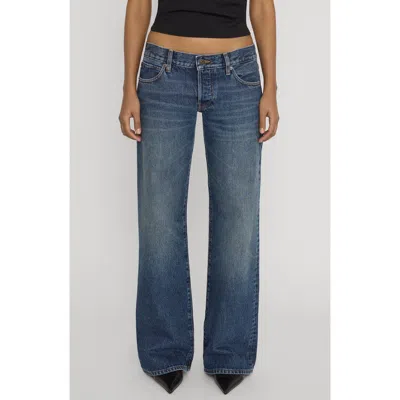 Frame The Pixie Gray Wide Leg Jeans In Blue