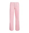 Frame The Pixie Gray Wide-leg Jeans In Pink