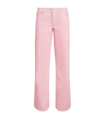 Frame The Pixie Gray Wide-leg Jeans In Pink