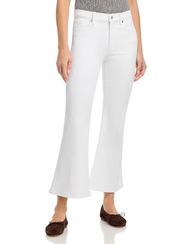 Frame The Pixie Icon High Rise Ankle Flare Jeans In White In Multi