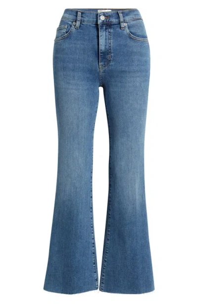 Frame The Pixie Icon Raw Hem Flare Leg Jeans In Blue