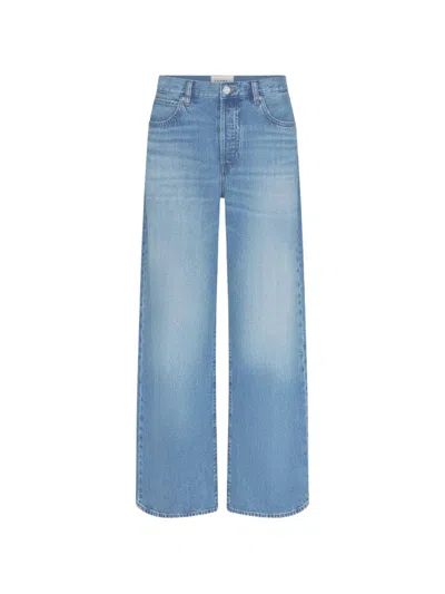 Frame The Pixie Loose Faded Wide-leg Jeans In Blue