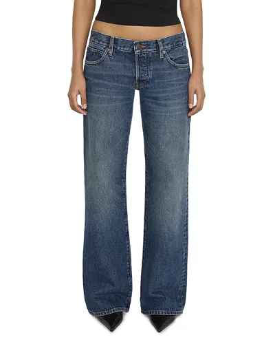 Frame The Pixie Low Rise Bootcut Jeans In Tolerate In Blue