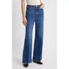 Frame The Pixie High-rise Flared Jeans In Blue