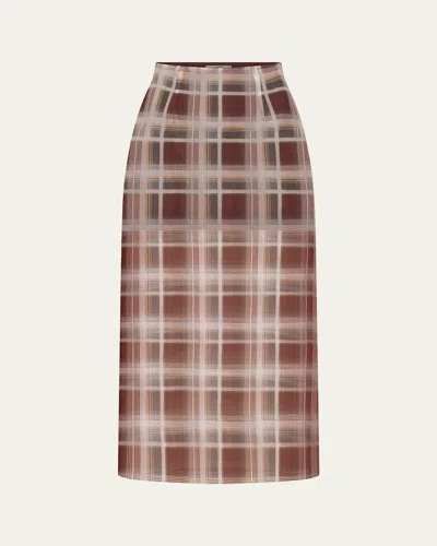 Frame The Plaid Organza Skirt In Multi