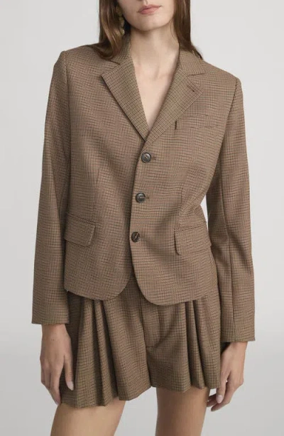 Frame The Plaid Smart Blazer In Brown