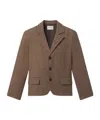 Frame Plaid Smart Blazer In Brown Multi In Brown