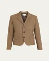 Frame The Plaid Smart Blazer In Brown