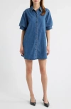 Frame Womens Antonia Play Short-sleeve Denim Midi Dress