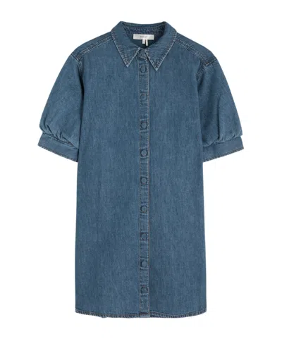 Frame The Play Denim Mini Dress In Blue