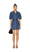 Frame Womens Antonia Play Short-sleeve Denim Midi Dress