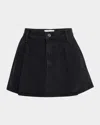 Frame The Pleated Denim Miniskirt In Axiom