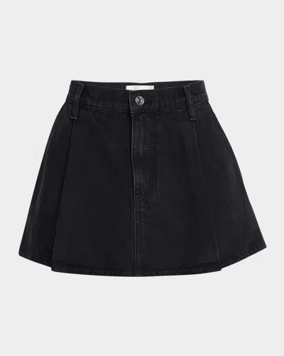 FRAME THE PLEATED DENIM SKIRT