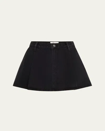FRAME THE PLEATED DENIM SKIRT
