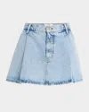 Frame Pleated Denim Mini Skirt In Outlaw In Outlaw
