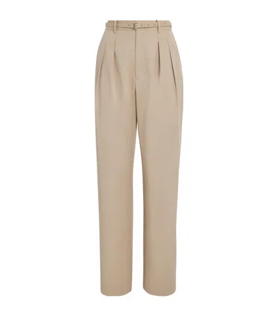 Frame The Pleated Stilt Trousers In Sand
