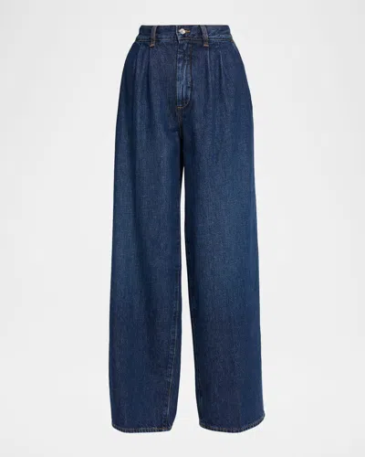 Frame The Pleated Trouser Jeans In Blue