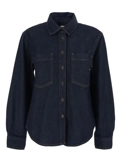 Frame Cotton Denim Denim Shirt In Blue