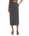 Frame The Dot Front Button Midi Skirt In Black