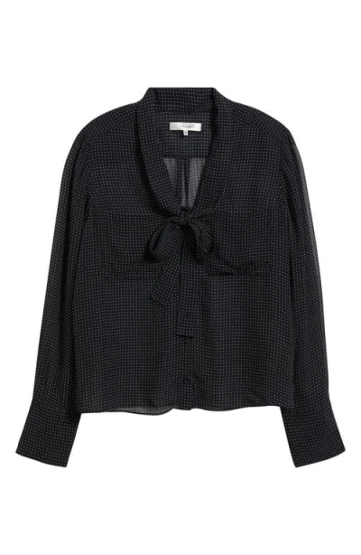 Frame The Polka Dot Modern Tie Shirt In Blue