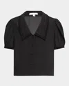 Frame ​the Polka Dot Sailor Blouse In Black Multi