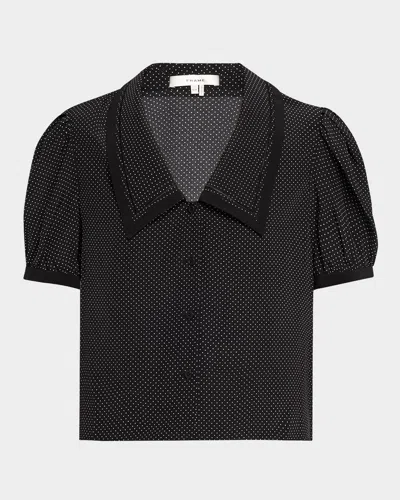 Frame ​the Polka Dot Sailor Blouse In Black Multi