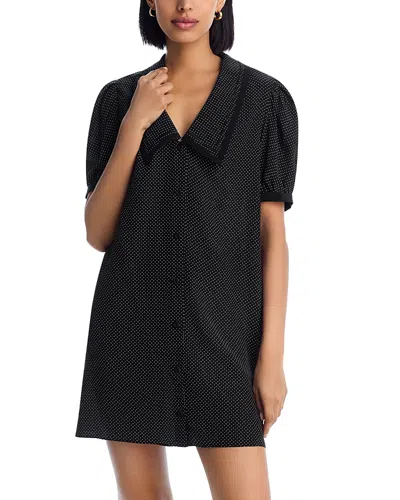 Frame The Polka Dot Sailor Silk Dress In Black Multi